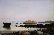 Fitz Hugh Lane Brace's Rock, Eastern Point, Gloucester, Massachusetts. oil painting on canvas